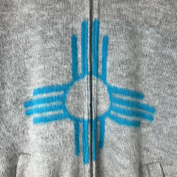 Galapagos Confecciones Size XL Jacket Full Zip Hooded Tribal Aztec Wool - Picture 5 of 6